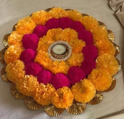 flower rangol for janmashtami decoration