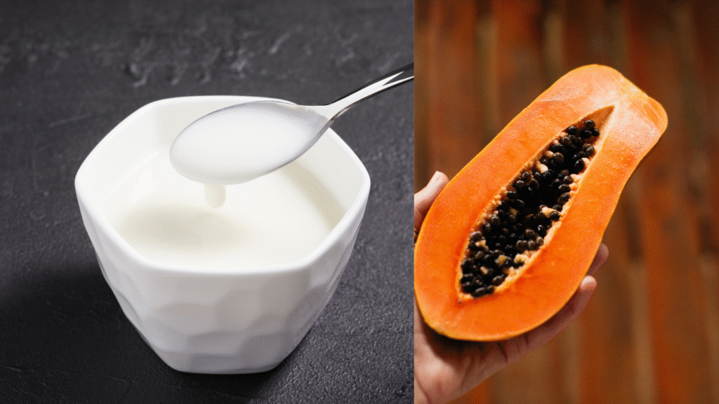 curd and papaya face pack
